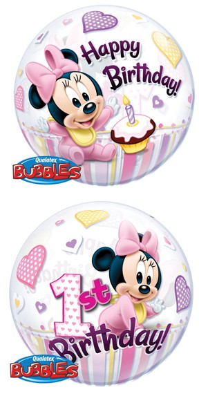 22in BUBBLES Minnie 1st Birthday Balloon