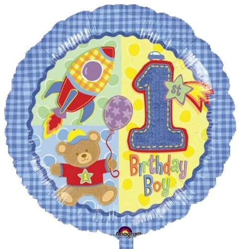 18in Boy hug n stitch 1st Birthday Balloon