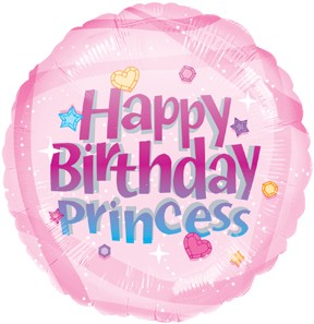 18" Happy Birthday Princess Balloon 