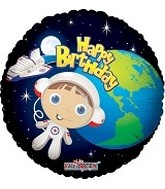 18" Happy Birthday Astronaut Boy Foil Balloon