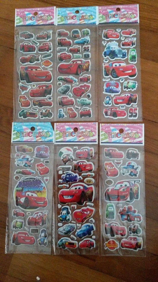 Cars Bubble Stickers, 6 sheets