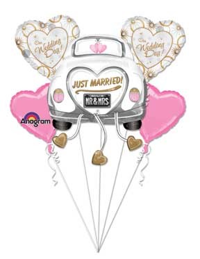 Just Married Wedding Car Balloon Bouquet