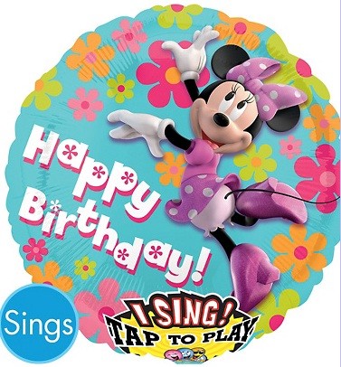 28in Sing-A-Tune Minnie Mouse Clubhouse Happy Birthday Balloon