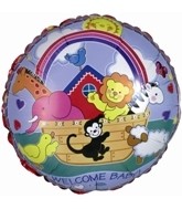 18" Noah's Ark Welcome Baby Foil Balloon