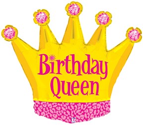 36in Birthday Queen Crown Balloon