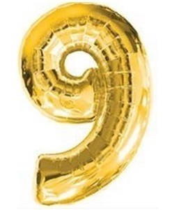 40" Gold Number 9 Foil Balloon