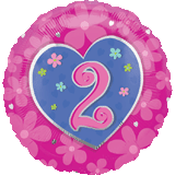 18in Pink Number 2 Balloon