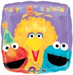 18" Sesame 1st Birthday Foil Balloon
