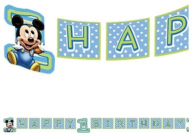 Mickey Mouse 1st Birthday Banner 8ft