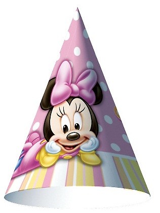 Minnie Mouse 1st Birthday Party Hats 8ct