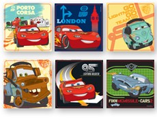 Cars Square Stickers