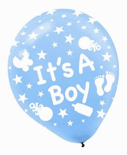 12" It's A Boy Blue Latex Balloons