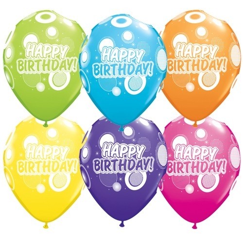 11" Qualatex Party Assorted Birthday Dots & Glitz