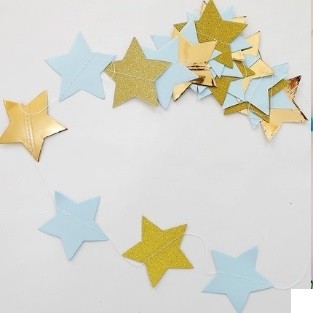 Blue with Gold Star Garland