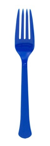 Royal Blue Premium Plastic Forks 25pcs