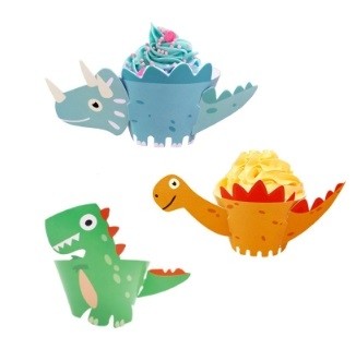Dinosaurs cupcake skirting and cupcake pics Set 12pcs