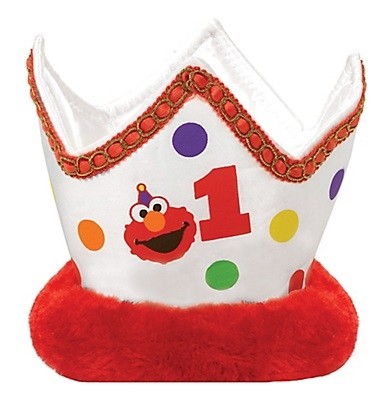1st Birthday Elmo Plush Crown