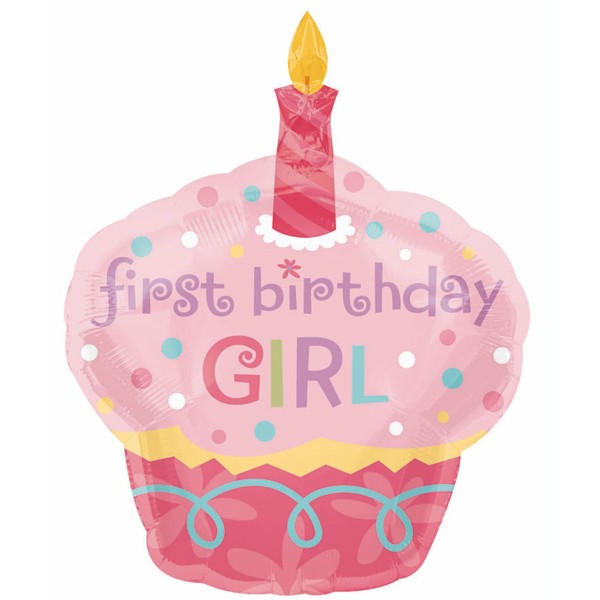 36in Sweet Little Cupcake Girl SuperShape Balloon