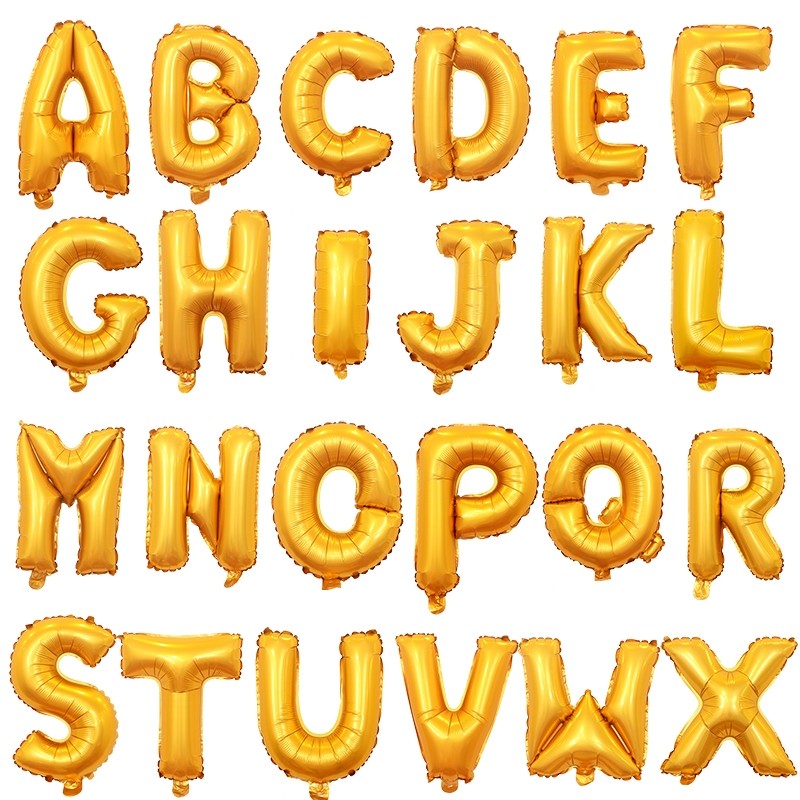 16in Gold Alphabet Wording Foil Balloon