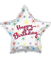 17" Happy Birthday Day Multi Color Sparkles Balloon