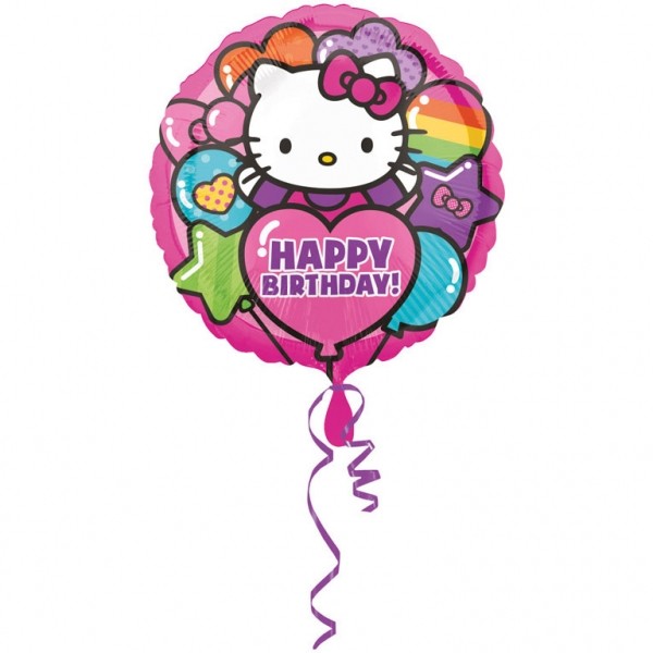 18in hello Kitty Rainbow Happy Birthday Foil Balloon