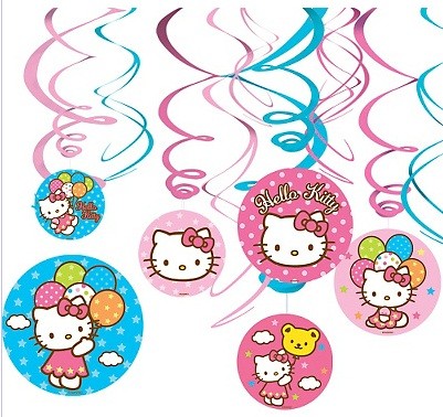 Hello Kitty Swirl Decorations 12pcs