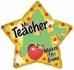 18" A Star Teacher Foil Balloon