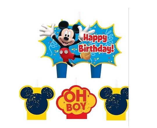 Mickey Mouse Birthday Candles 4pcs