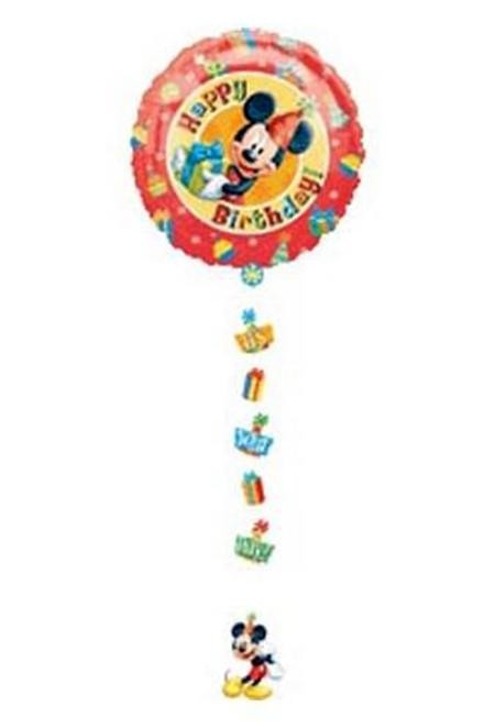 34" Mickey Drop a Line Happy Birthday Foil Balloon