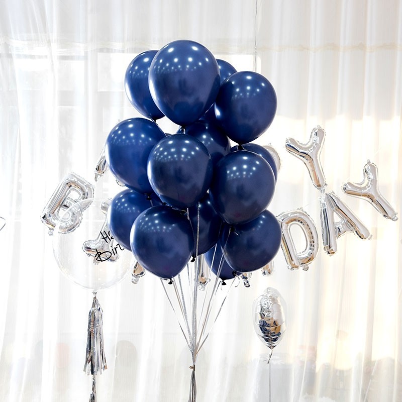 12in Pearl Midnight Blue Latex Balloons