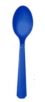 Royal Blue Premium Plastic Spoons 25pcs