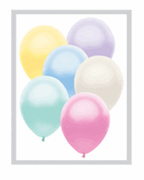 12" Pearl Coloured Assorted Latex Balloons