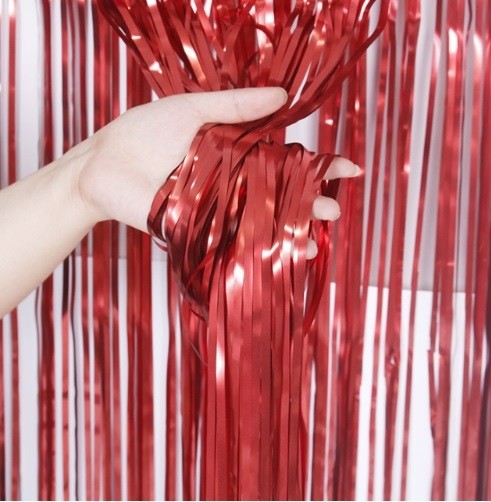 Red Streamer Foil Curtains