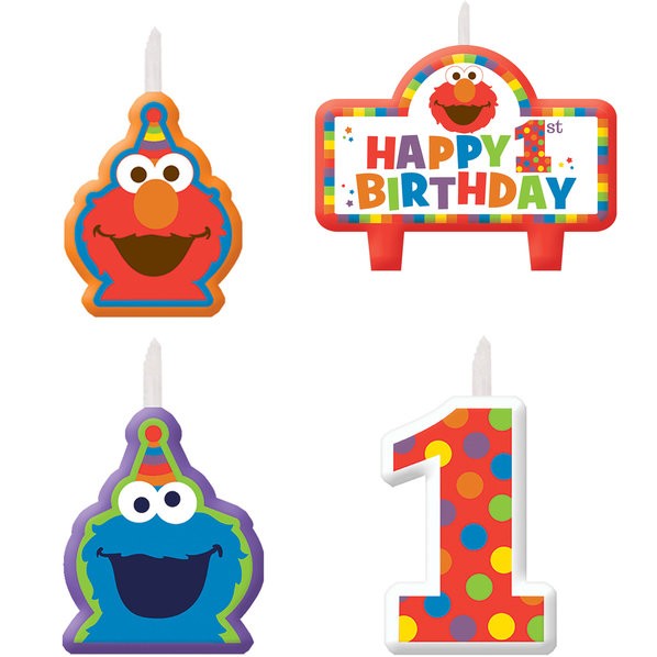 Sesame Street Turn One Birthday Candle Set