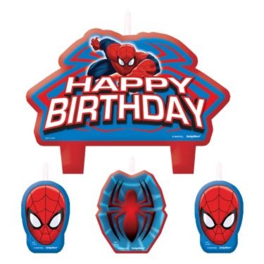 Spiderman Birthday Candle Set (4 pcs)