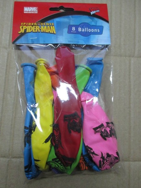 12in Spiderman Printed Latex Balloons 8pcs per pack