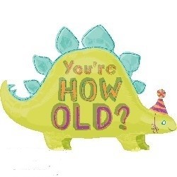 28in You're How Old Stegosaurs Foil Balloon
