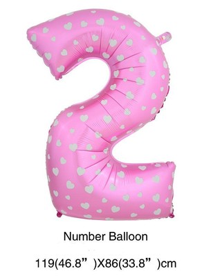 40" Pink with heart Megaloon 2 Balloon