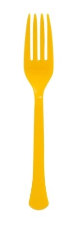 Sunshine Yellow Premium Plastic Forks 25pcs