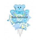 Blue Teddy Bear Balloon Bouquet