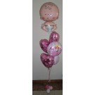 Jumbo Baby with 5 Printed Heart Foil Balloon Bouquet