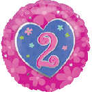 18in Pink Number 2 Balloon
