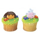 Dora & Boots Plastic Cupcake Rings