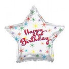 17" Happy Birthday Day Multi Color Sparkles Balloon
