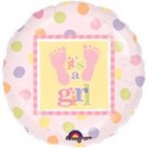 18" Baby Steps Girl Mylar Balloon