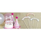 Pink Dotted Happy Birthday Small Pick Banner for Cake