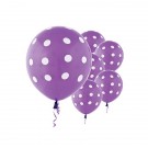 12" Purple with White Polka Dots Latex Balloons