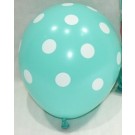 12" Robin Egg Blue with White Polka Dots Latex Balloons