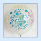 12" Happy Birthday Transparent Latex Balloons