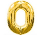 40" Gold Number 0 Foil Balloon